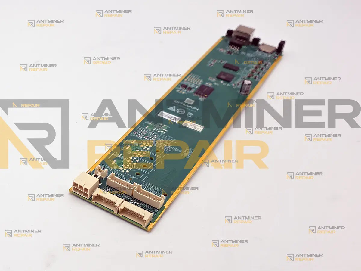 Antminer Hydro C59 C89 control board rear angled view with connectors