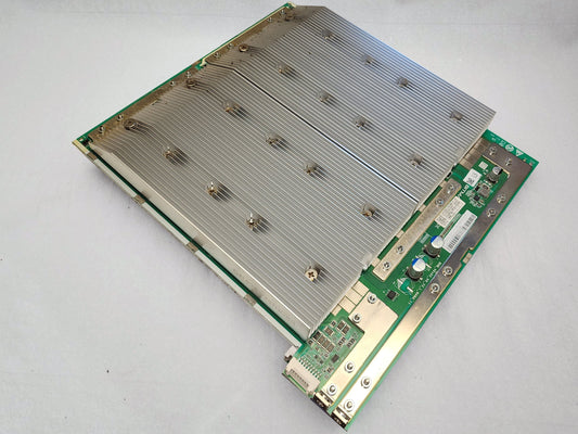 Antminer KS5 hashboard with aluminum heatsink plate, angled top view