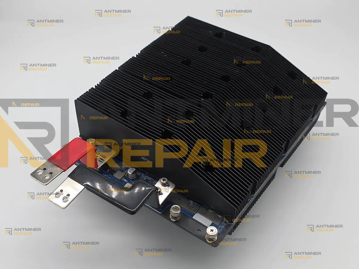 Avalon Q board and heatsink assembly seen from the bus bar end with spring mounting screws