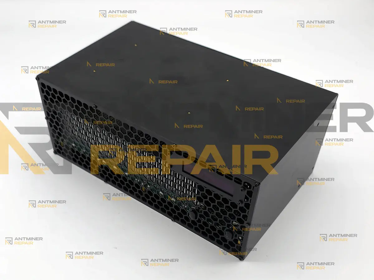 GekkoScience KBox enclosed steel case with hexagonal-grid faceplate and front stats screen