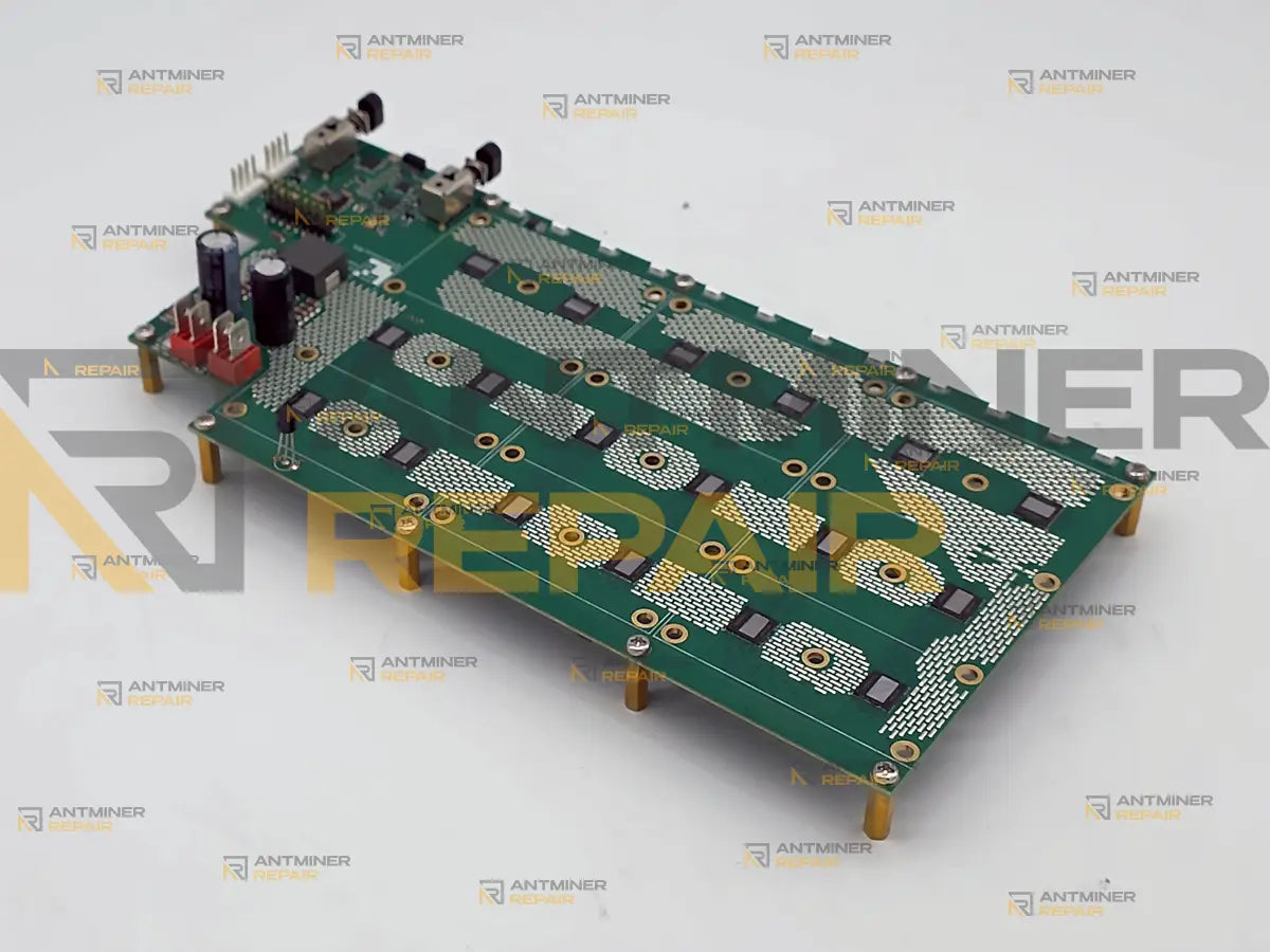 GekkoScience KBox internal board with the heatsink removed, 18 BM1370 chips in nine pairs