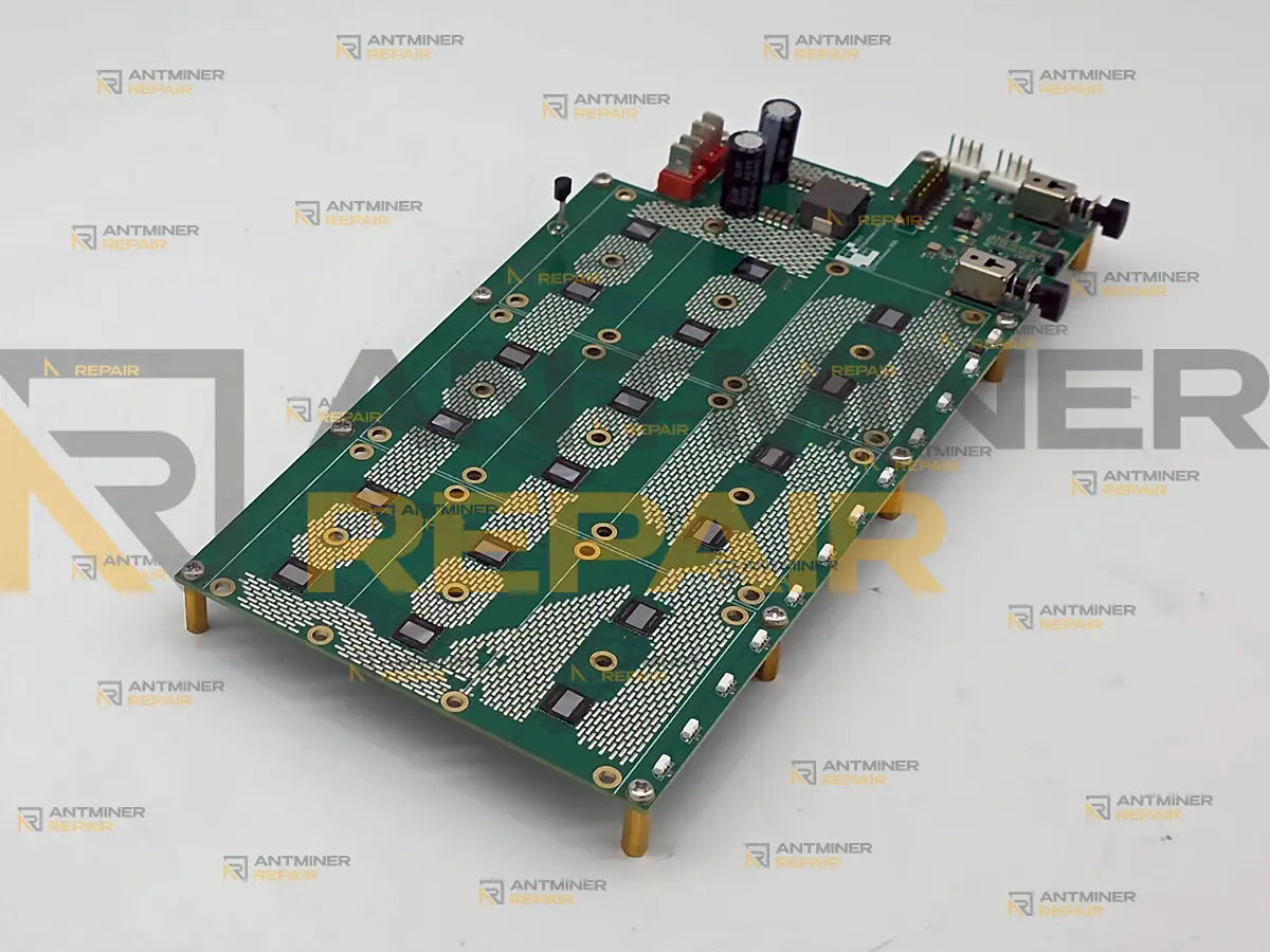 GekkoScience KBox internal board without heatsink, BM1370 chip rows and the edge row of lighting LEDs