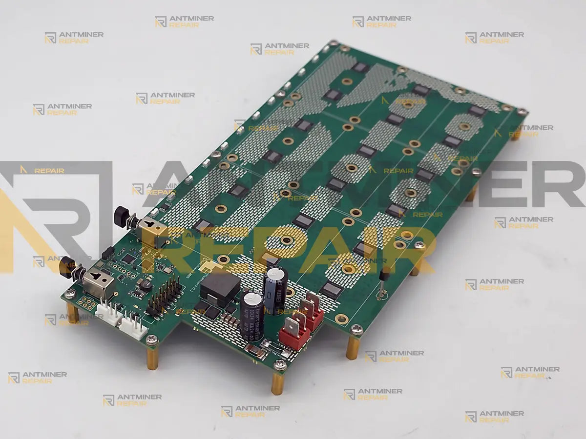 GekkoScience KBox internal board without heatsink, power input end in the foreground