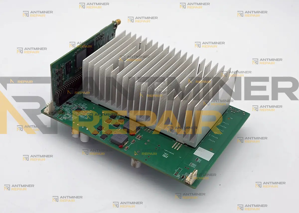 Goldshell SC-BOX heatsink assembly with the control board still attached at the end of the miner