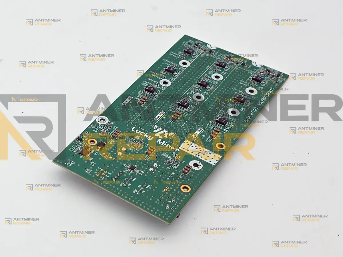 Lucky Miner LV08 hashboard bottom view with domain layout