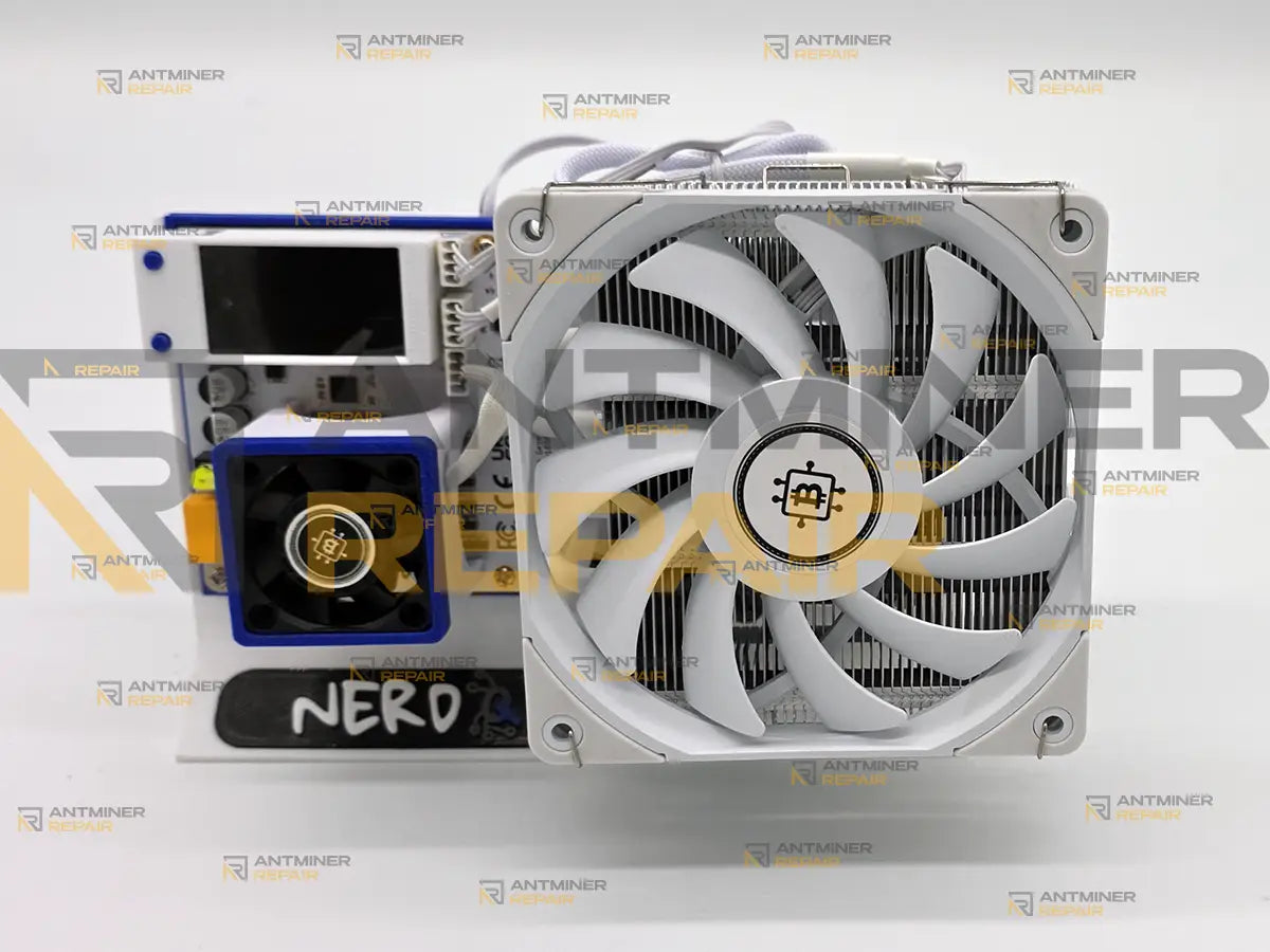 NerdQX complete miner front view for zero hashrate and overheating diagnostics