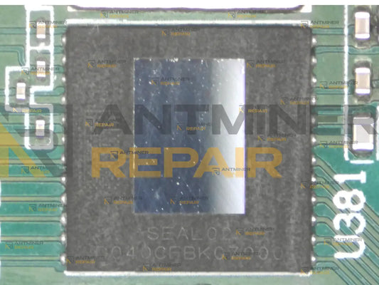 SEAL02 ASIC chip in place on a Sealminer A2 hashboard, package marking visible